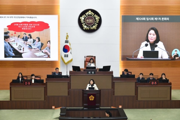 고덕강일2지구 교통문제 관련 5분 자유발언을 진행하는 박춘선 의원