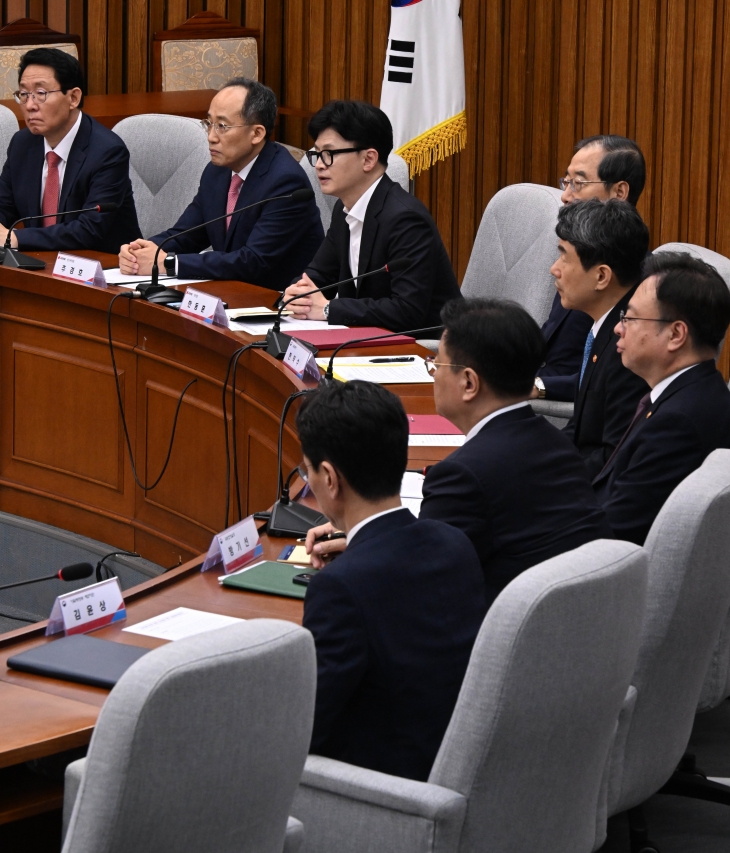 12일 한동훈 국민의힘 대표가 국회에서 열린 지역·필수의료체계 개선을 위한 당정협의회에서 발언하고 있다.2024.9.12안주영 전문기자