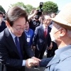 곡성 찾은 이재명 “텃밭 아닌 죽비라 생각”…조국 “독점 아닌 경쟁해야”