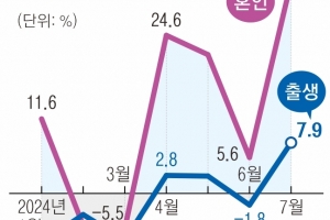 7월 출생아 증가율 17년 만에 최대… 혼인도 33% 늘었다