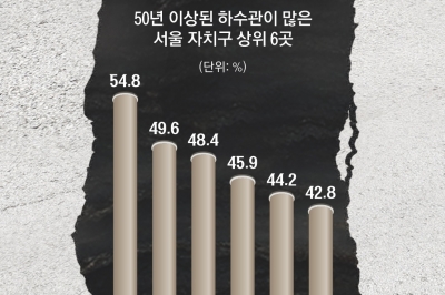 [단독] 싱크홀 ‘지뢰밭’된 서울 도심…종로·용산 등 하수관 40%, 50년 이상 ‘초고령’