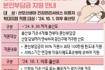 아기 낳기 좋은 광진구, 경제적 지원도 짱짱하게