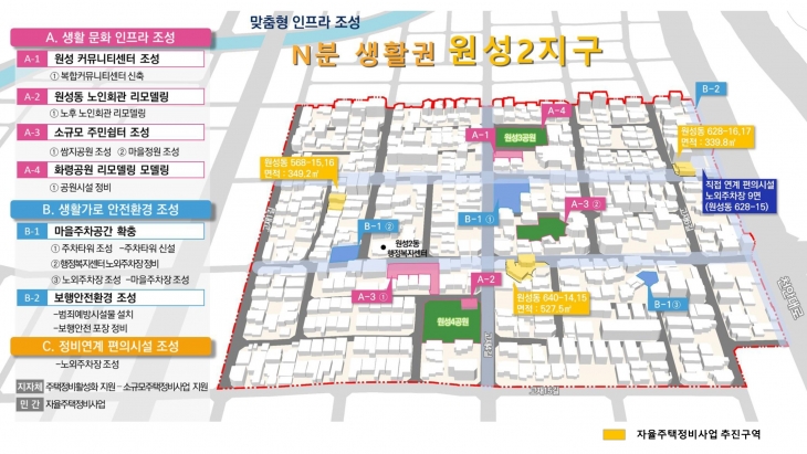 뉴빌리지사업 공모에 도전하는 충남 천안시 원성동 구상안. 시 제공
