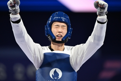 파리올림픽에 이어 전국체전까지…‘태권도 여자부 간판’ 김유진, 금빛 발차기 행진