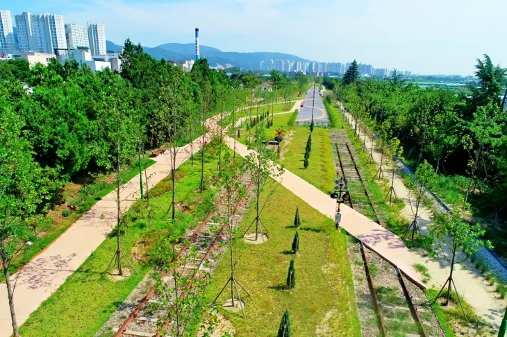 동해남부선 폐선부지에 조성된 울산숲 전경. 울산 북구 제공