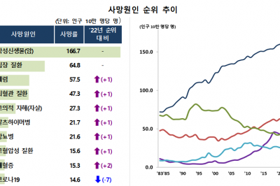 [숫자로 읽는 세상] ‘암’ 41년째 사망 원인 부동의 1위… 男사망률 女의 1.6배