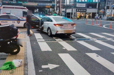 부산서 택시가 오토바이 3대 충격 1명 사망…70대 운전자 “급발진” 주장