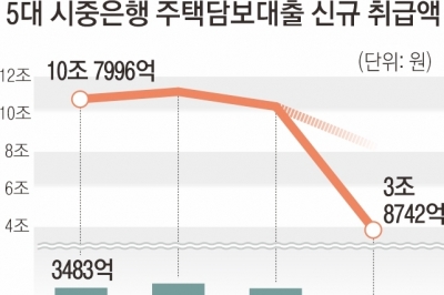 이달 주담대 증가세 반토막… 집단대출 문턱까지 더 조인다