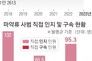 檢, ‘검수원복’ 후 마약사범 적발 1만명 급증… 투약자 못 잡는 ‘반쪽수사권’은 발목