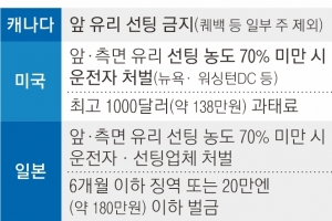 사고책임 커지는 ‘짙은 선팅’ 과태료 2만원뿐 ‘깜깜 안전’