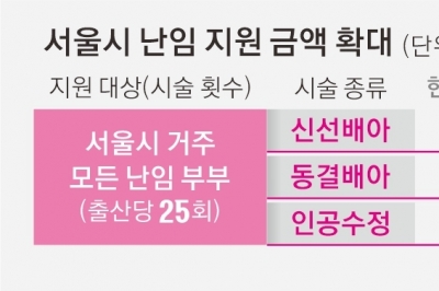 서울, 난임 시술 지원 확대…평생 25회→아이마다 25회