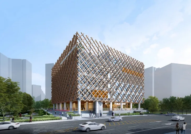 서울 서대문구 북가좌동 479번지에 들어설 ‘김병주도서관’의 투시도. 서울시 제공