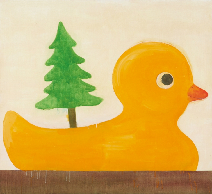 Lot. 51, 요시토모 나라, 1959 - , Japanese, [Duckling, the Tannenbaum Ambassador, acrylic on canvas], 110×120cm, 1996. 서울옥션 제공