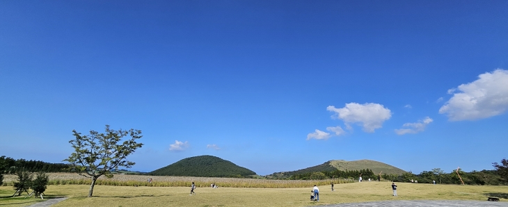 새별오름과 억새바다에 빠진 사람들이 가을을 만끽하고 있다. 제주 강동삼 기자