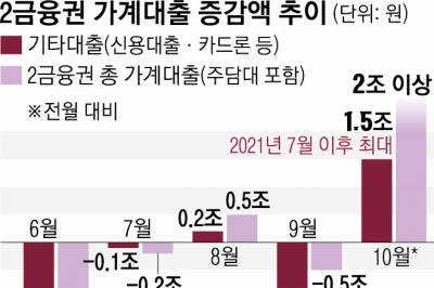 가계빚 죄기 ‘부작용’… ‘서민급전’ 대출 한달 새 1.5조 이상 폭증