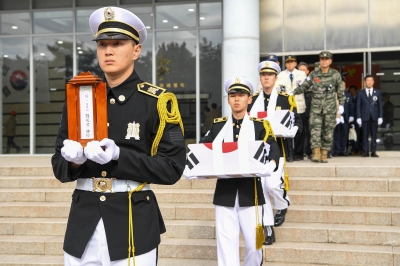 치열했던 기계-안강 전투…6·25전쟁 전사자 유해 영결식 거행