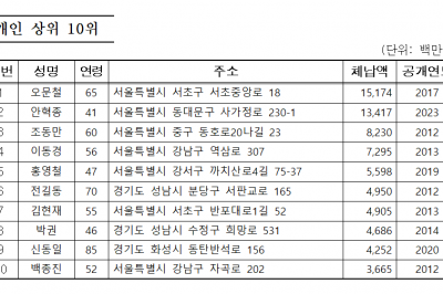 ‘돈 없다, 배 째라’ 드러눕더니 현금 1억 5000만원 우수수…서울시, 악성 체납자 1만명 신상 깠다