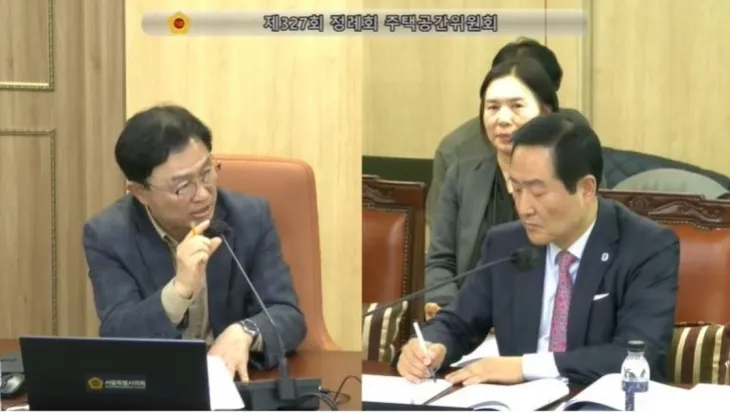 지난 제327회 서울시의회 정례회 서울디지털재단 대상 행정사무감사에서 질의하는 최기찬 의원