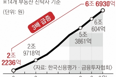 ‘부동산 침체發’ 신탁사 부실 현실화… 대한·신한·KB 부채 비율 100% 초과