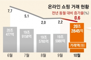 “기프티콘까지 아낀다”… 온라인쇼핑 성장률 0%대 ‘역대 최저’