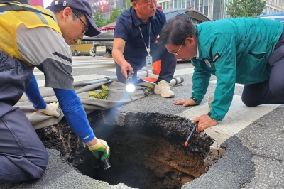 마포구 싱크홀 걱정 ‘뚝’… 지하 동공 31개 보수 공사