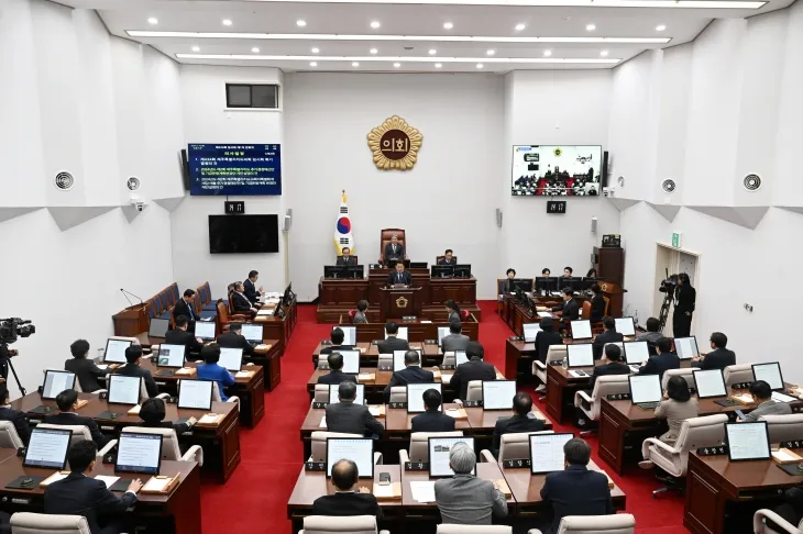 10일 열린 제주도의회 434회 임시회 제1차 본회의. 제주도의회 제공