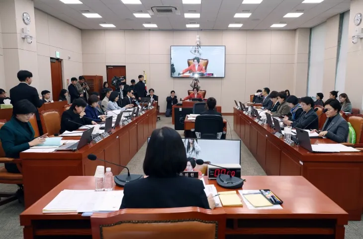 이인선 국회 여성가족위원장이 지난달 18일 서울 여의도 국회에서 열린 제418회국회(정기회) 여성가족위원회 제4차 전체회의를 주재하고 있다. 뉴시스