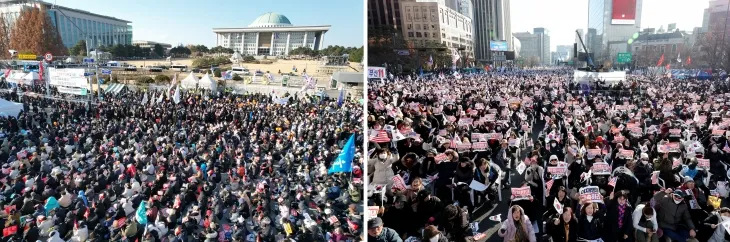 윤 대통령 탄핵안 두고 찬반으로 나뉜 대한민국