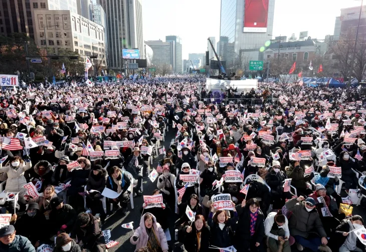 광화문에서 열린 보수단체 집회