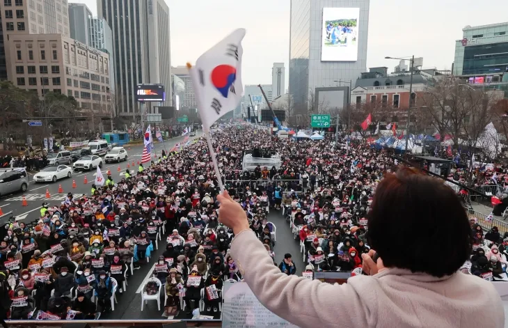 광화문에서 열린 보수단체 집회