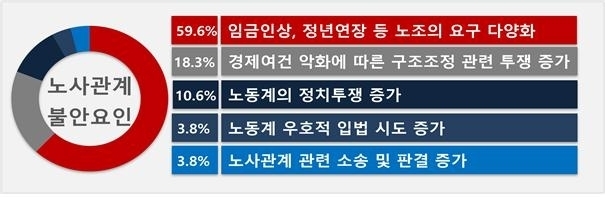 2025년 노사관계 불안 요인. 경총 제공