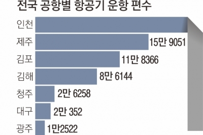 15곳 중 7곳 하루 운항 10편 미만… 정치논리에 난립하는 지방공항