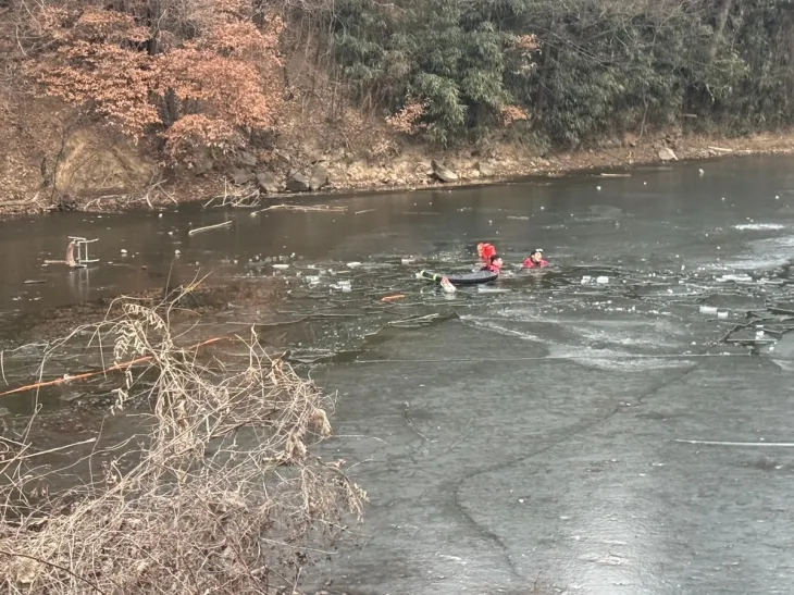 대구 달성군 저수지 사고. 대구소방본부 제공.