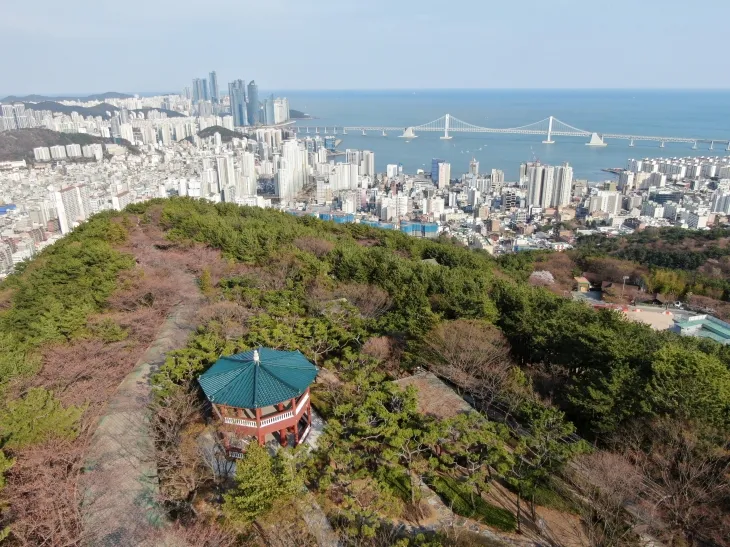 황령산에서 바라본 광안대교 일원으로 부산 수영구와 남구가 보인다 (부산시제공)