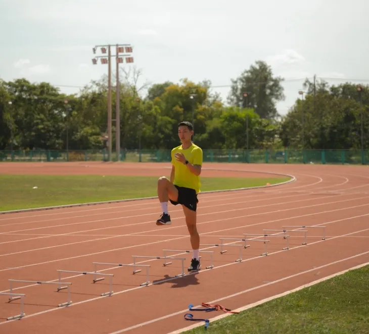 용인특례시 소속 육상 높이뛰기 우상혁 선수 훈련 모습(용인시 제공)