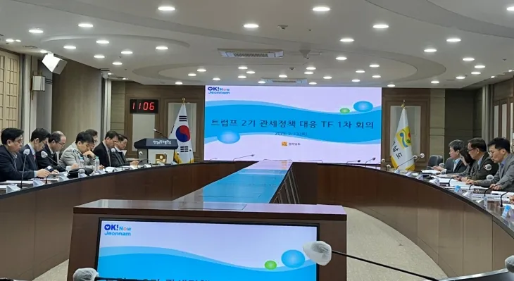 전라남도가 13일 관계 기관들과 미국 관세정책 대응 TF회의를 하고 있다.