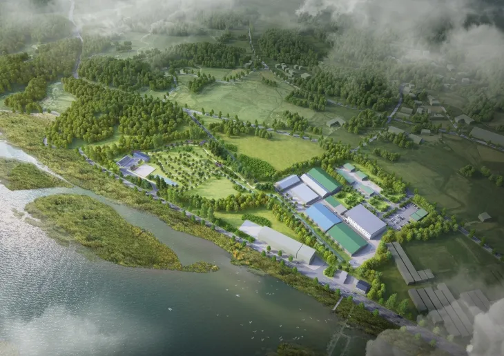 강원 양양군이 연내 완공할 연어 자연산란장 조감도. 양양군 제공