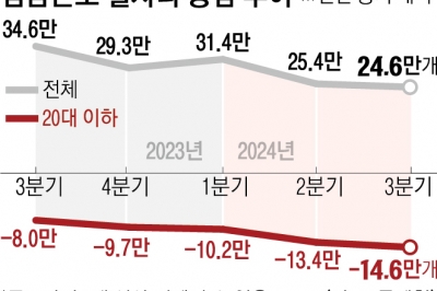 건설업·내수 부진 직격탄… 40대·청년 일자리 ‘역대 최대’ 감소