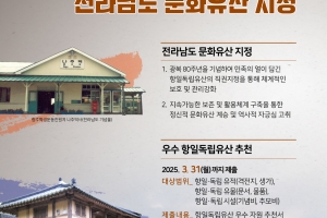 전남도, 항일독립유산 관리 나서