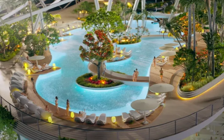 높이 100m의 초대형 웰빙 리조트 ‘테르메 두바이-하늘의 섬’. thermegroup 인스타그램 캡처