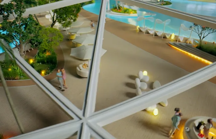 높이 100m의 초대형 웰빙 리조트 ‘테르메 두바이-하늘의 섬’. thermegroup 인스타그램 캡처