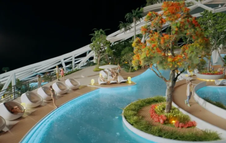 높이 100m의 초대형 웰빙 리조트 ‘테르메 두바이-하늘의 섬’. thermegroup 인스타그램 캡처