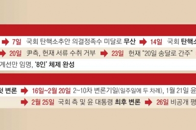 尹 운명 가를 2주… 재판관 8명 비공개 평의·선고 당일 최종 결론