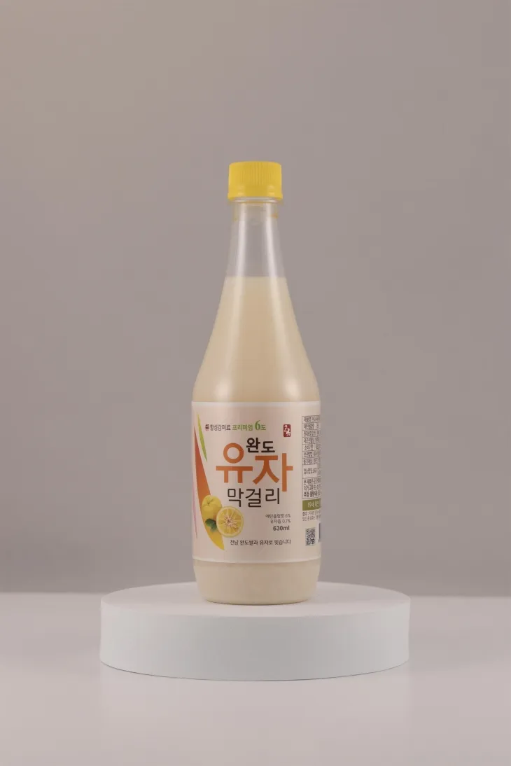 2025 대한민국 주류 대상 ‘대상’ 을 수상한 완도 유자 막걸리.