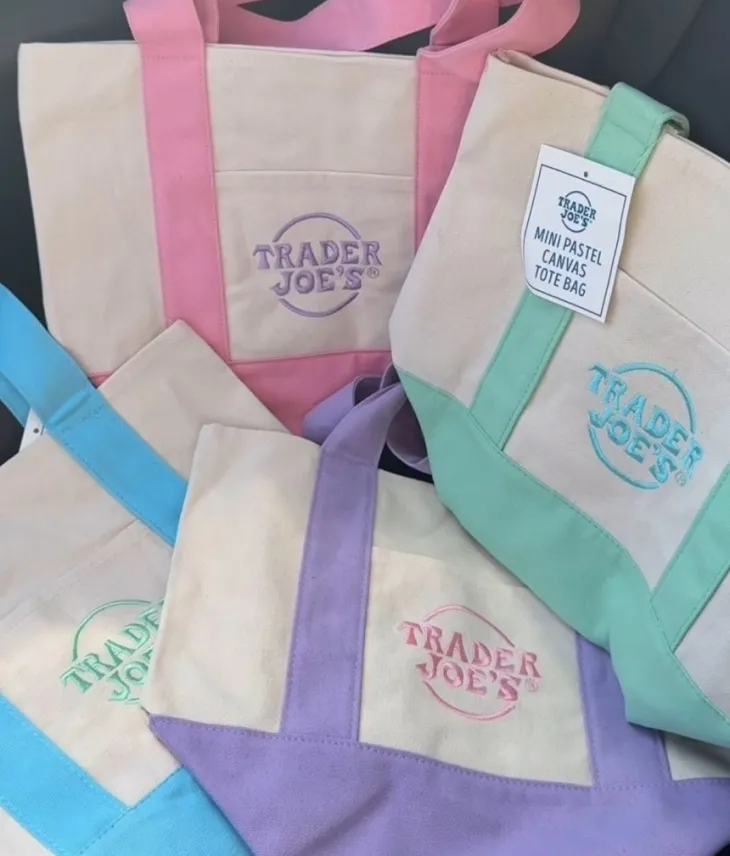 트레이더 조 미니 캔버스 토트백. 온라인 커뮤니티