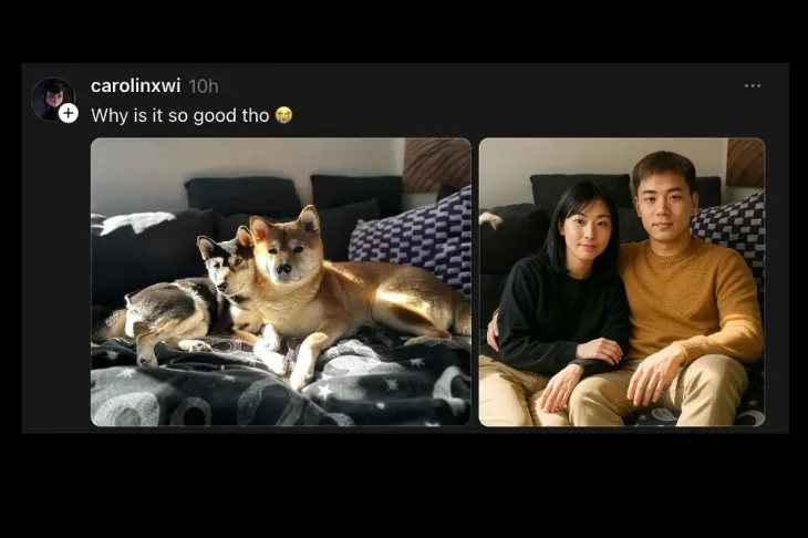 챗GPT의 이미지 생성 기능으로 만든 반려동물의 인간화 이미지. 오픈AI 공식 인스타그램 캡처