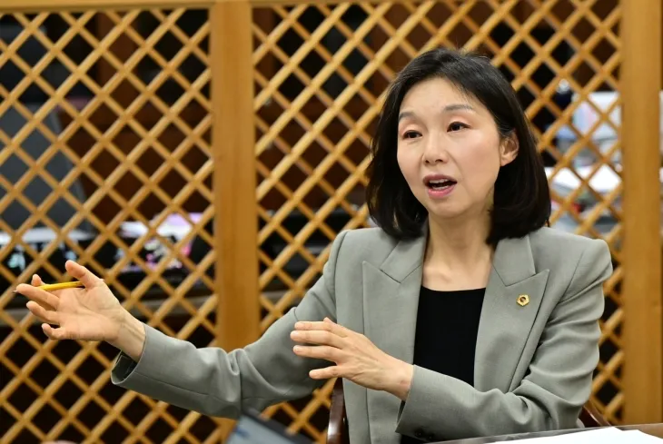 연합뉴스와 인터뷰하는 최호정 서울시의회 의장. 서울시의회 제공