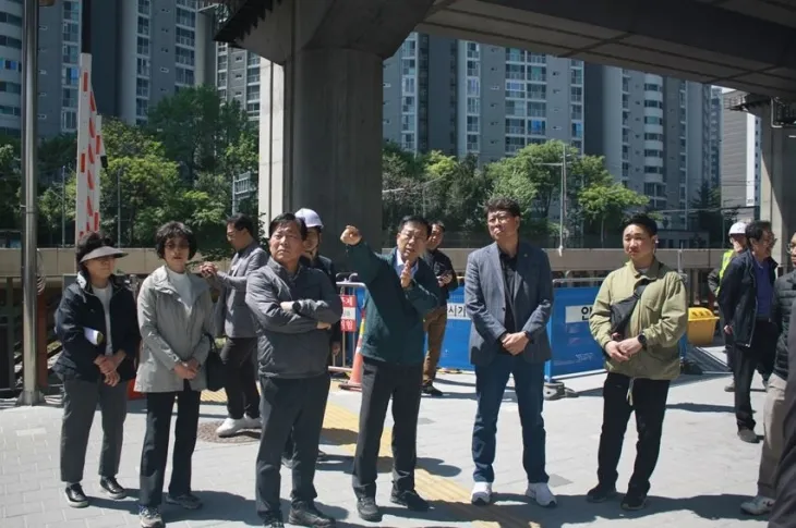 준공 전 주민참여 합동점검(신설 하향램프 하부-장월1교 부근)