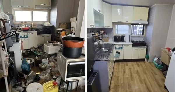 [사진=‘우리가족 울타리이음’ 사업 지원 사례 중 개선 전(왼쪽)과 개선 후(오른쪽) 모습]