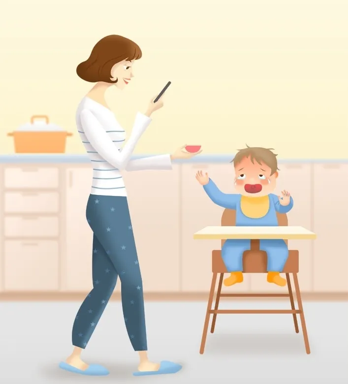 부모가 5세 미만의 아이 곁에서 스마트폰이나 태블릿 등 전자기기를 사용하는 것이 아이의 뇌 발달이나 정서 건강에 악영향을 미친다는 연구 결과가 나왔다. 아이클릭아트